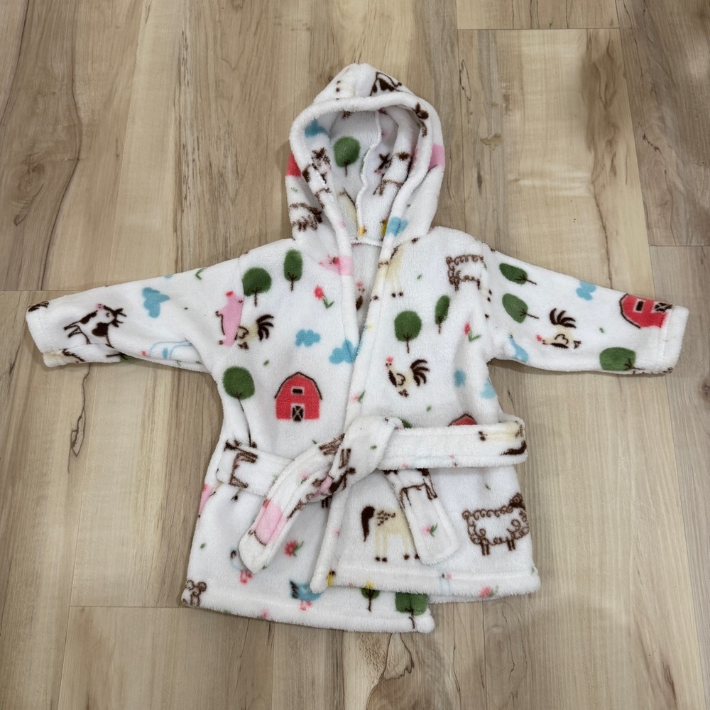 HB Baby Farm Print Robe 0-9 months